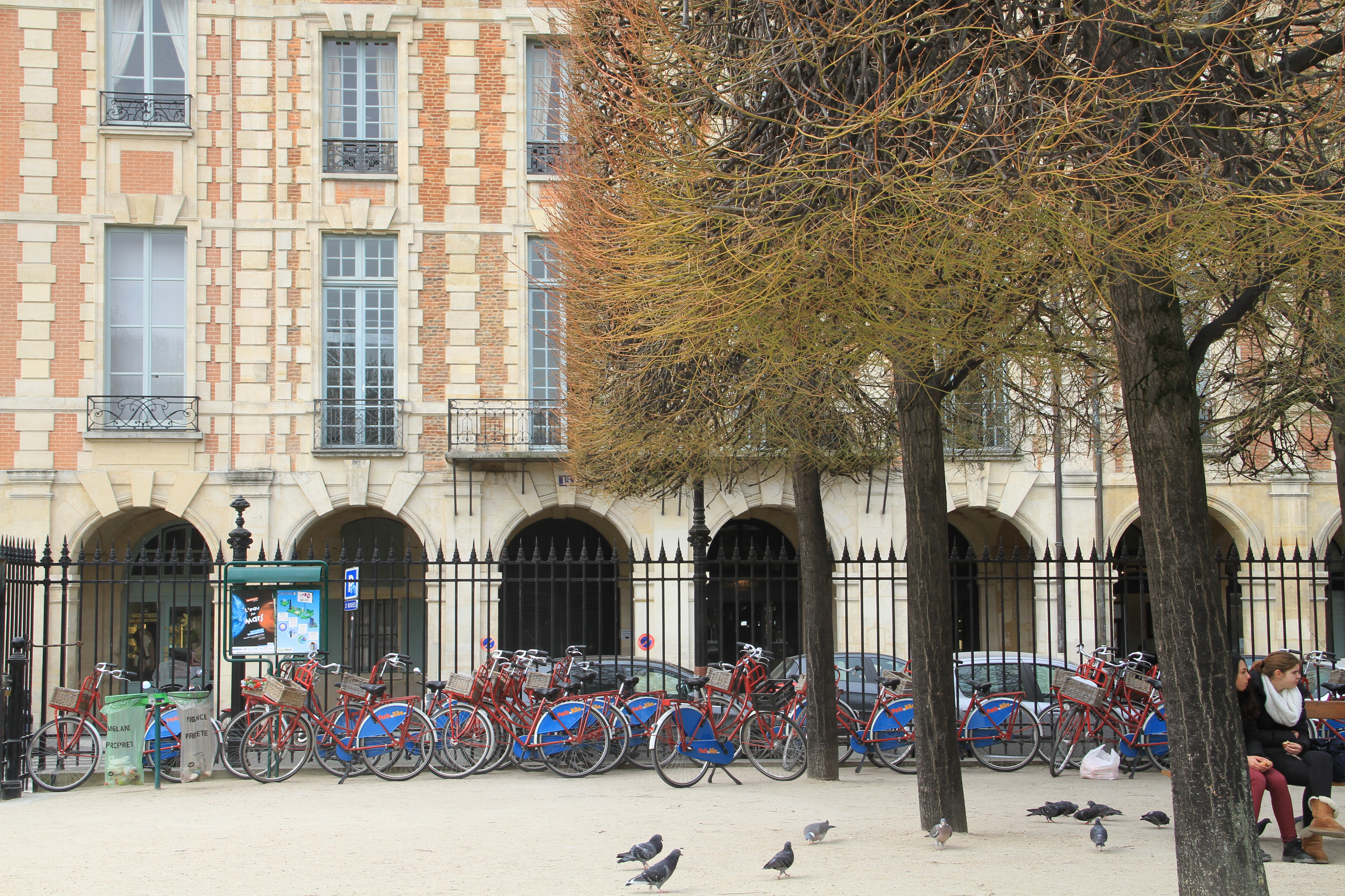 Place des Vosges, Paris, France, bikes